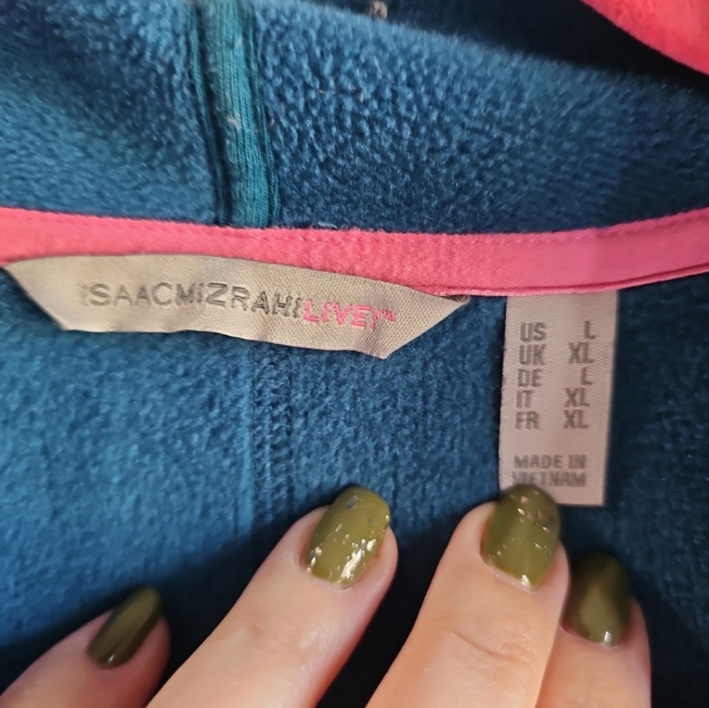 Isaac Mizrahi teal open front cardigan size Large - Picture 7 of 8